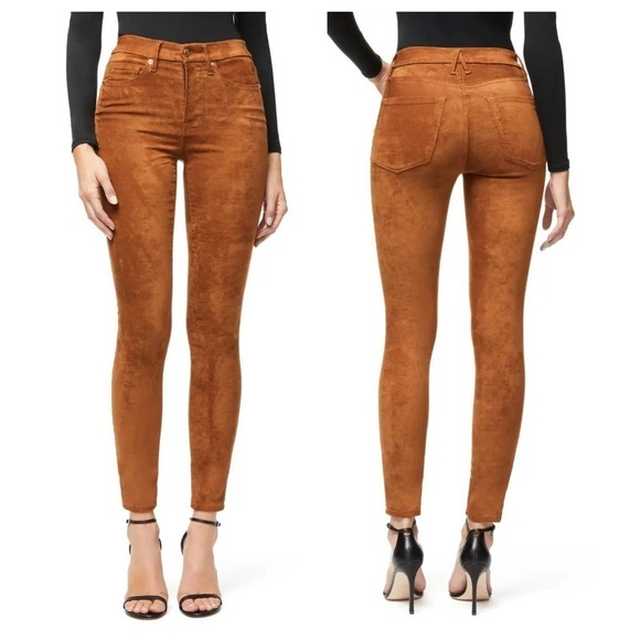 NWT GOOD AMERICAN Good Waist Faux Suede Jeans (00/24) - Picture 1 of 8
